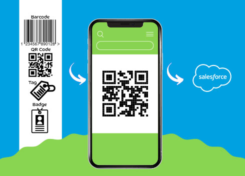 Scan barcodes, QR codes, tags and badges from mobile or smartphone to create any Salesforce records